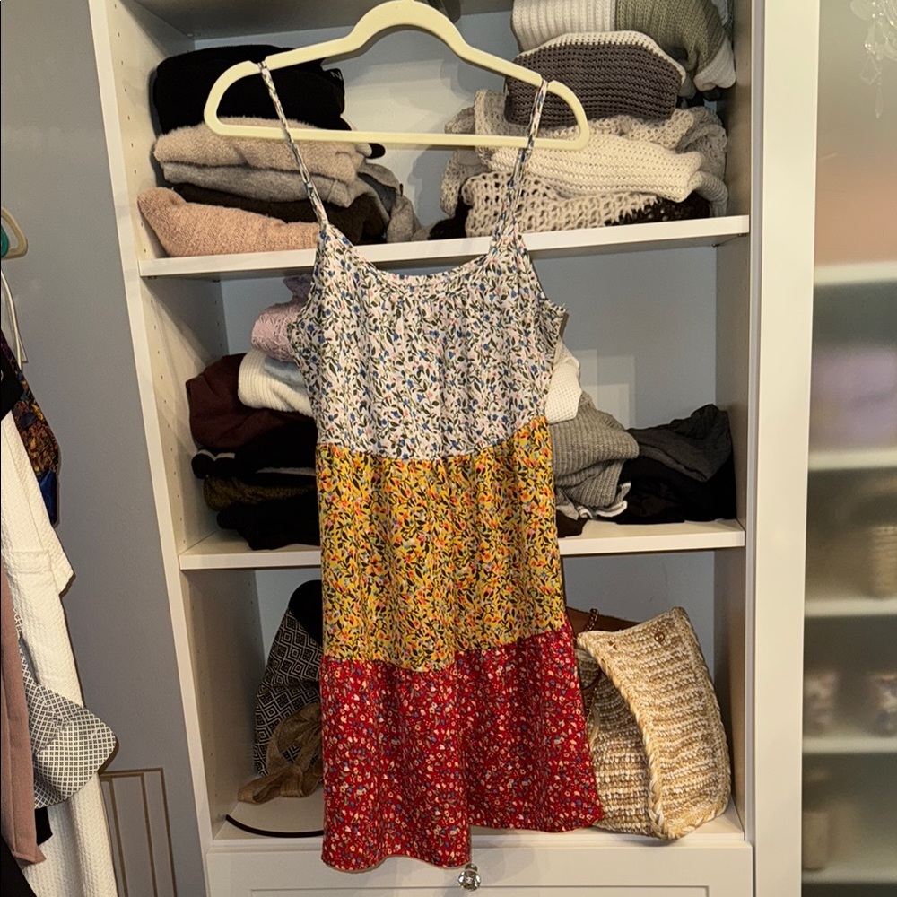 Colorful Floral Patchwork Dress